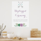 Weddenschap Ontdopt ceremonie, boranische bloem Poster (Keuken)