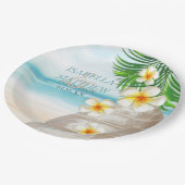 Weddenschap op het strand papieren bordje (Gekanteld)