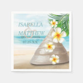 Weddenschap op het strand | Personaliseren Servet (Voorkant)