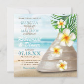 Weddenschap op het strand | repetitief diner kaart (Voorkant)