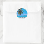 Weddenschap op het strand ronde sticker (Tas)