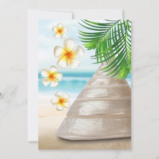 Weddenschap op het strand | Uitnodigingen (Achterkant)