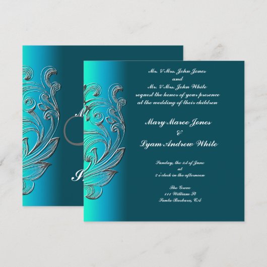 Weddenschap Op ingeslagen toon Aqua Classic Kaart (Voorkant / Achterkant)