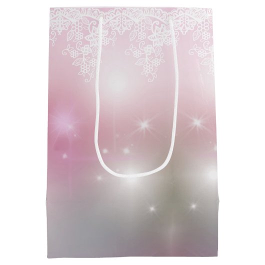 Weddenschap op roze Bokeh Medium Cadeauzakje (Achterkant)