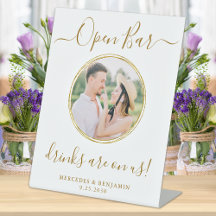 Weddenschap Open Bar - Aangepaste Elegant Gold-fot