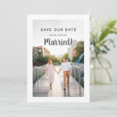 Weddenschap Opslaan Datum 2 Foto achterzijde Eigen Save The Date (Staand voorkant)