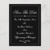 Weddenschap Opslaan Datum B & W Elegant Chic Uitnodiging Briefkaart (Voorkant)