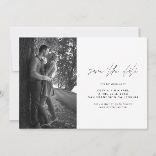 Weddenschap Opslaan Datum handgeschreven fotominim Kaart (Achterkant)