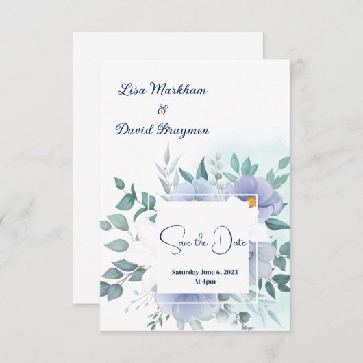 Weddenschap Opslaan Datum uitnodiging (Voorkant / Achterkant)