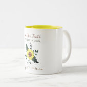 Weddenschap Opslaan Datum uitnodiging Tweekleurige Koffiemok (Voorkant rechts)