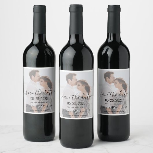 Weddenschap Opslaan Datum uitnodiging Wijn Etiket (Flessen)