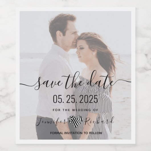 Weddenschap Opslaan Datum uitnodiging Wijn Etiket (Enkel label)