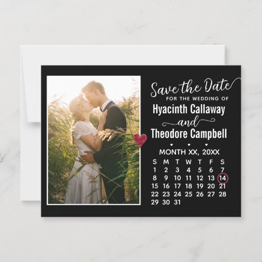 Weddenschap Opslaan Datum willekeurig maandrooster Magnetische Uitnodiging (Voorkant)