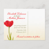 Weddenschap Opslaan van de rode tulp van het Brief Aankondigingskaart (Achterkant)