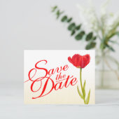 Weddenschap Opslaan van de rode tulp van het Brief Aankondigingskaart (Staand voorkant)