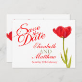Weddenschap Opslaan van de rode tulp van het Brief Aankondigingskaart