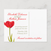 Weddenschap Opslaan van de rode tulp van het Brief Aankondigingskaart