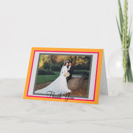 Weddenschap Oranje frambozenfoto Bedankkaart