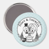 Weddenschap Oude Engelse Sheepdogs Bride Groom Gra Magneet (Voorkant / Achterkant)