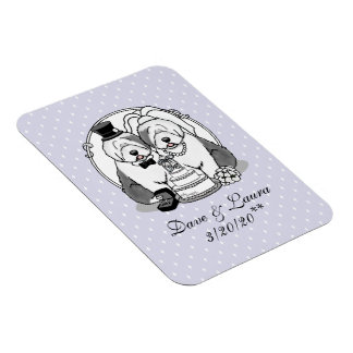 Weddenschap Oude Engelse Sheepdogs Bride Groom Gra Magneet
