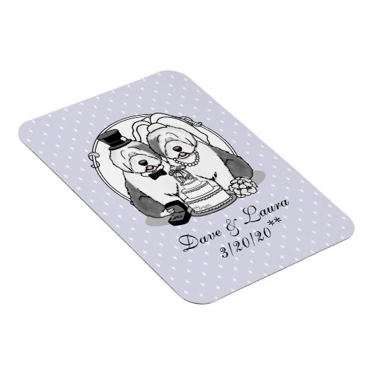 Weddenschap Oude Engelse Sheepdogs Bride Groom Gra Magneet (Rechterzijde)