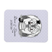 Weddenschap Oude Engelse Sheepdogs Bride Groom Gra Magneet (Horizontaal)