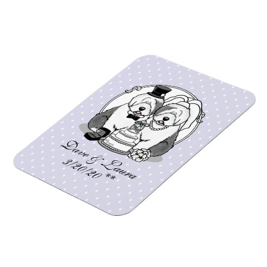 Weddenschap Oude Engelse Sheepdogs Bride Groom Gra Magneet (Linkerzijde)