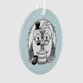Weddenschap Oude Engelse Sheepdogs Bride Groom Gra Ornament (voorkant)