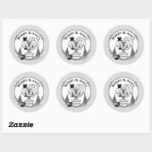 Weddenschap Oude Engelse Sheepdogs Bride Groom Gra Ronde Sticker (Vel)