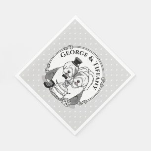 Weddenschap Oude Engelse Sheepdogs Bride Groom Gra Servet