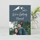 Weddenschap over blauwe en witte bergbestemming kaart (Staand voorkant)