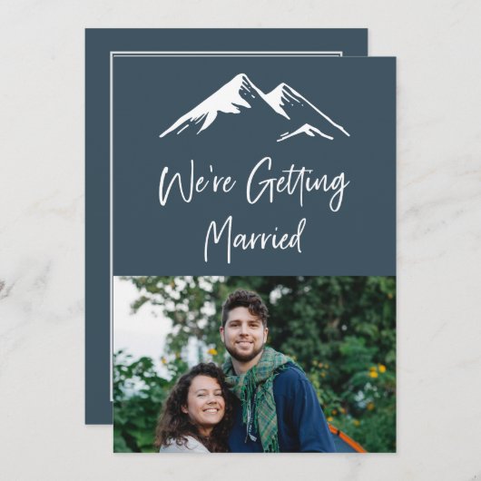 Weddenschap over blauwe en witte bergbestemming kaart (Voorkant / Achterkant)