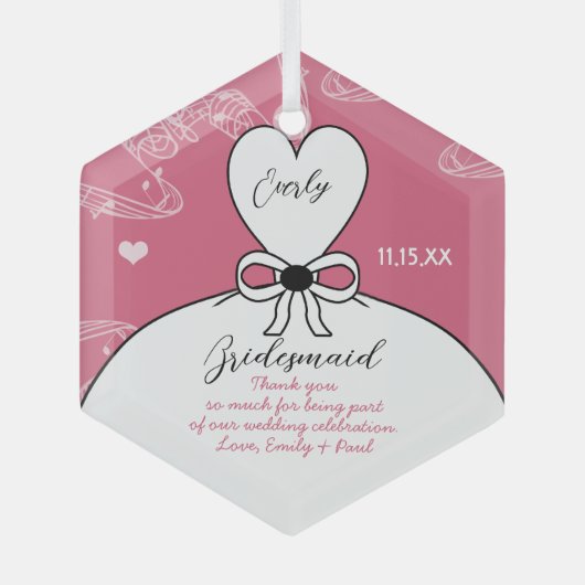 Weddenschap over bruidsmeisje - kies kleur glas ornament (Voorkant)