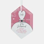 Weddenschap over bruidsmeisje - kies kleur glas ornament (Voorkant links)