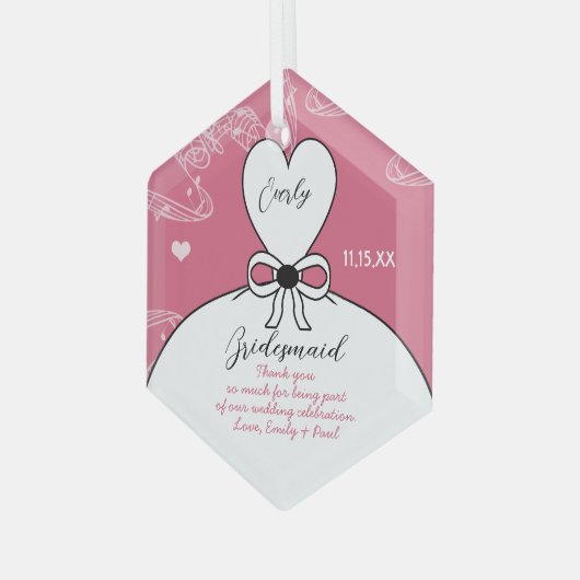 Weddenschap over bruidsmeisje - kies kleur glas ornament (Voorkant links)