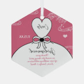 Weddenschap over bruidsmeisje - kies kleur glas ornament (Achterkant)