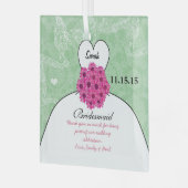 Weddenschap over bruidsmeisje - kies kleur glas ornament (Voorkant links)