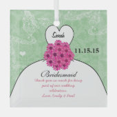 Weddenschap over bruidsmeisje - kies kleur glas ornament (Voorkant)