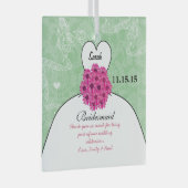 Weddenschap over bruidsmeisje - kies kleur glas ornament (Voorkant Rechts)