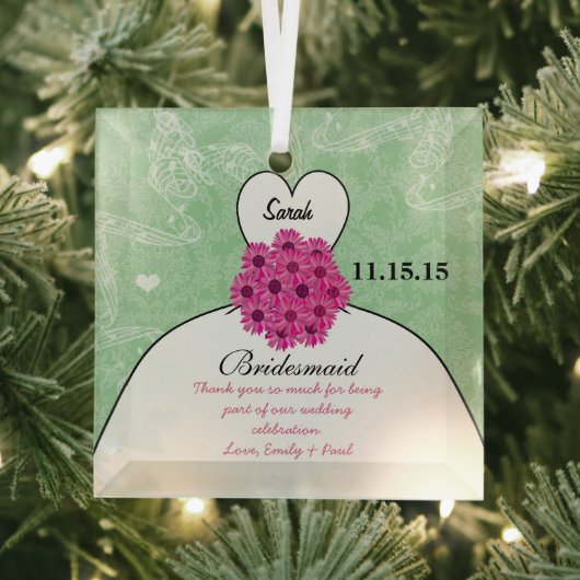 Weddenschap over bruidsmeisje - kies kleur glas ornament (Insitu)