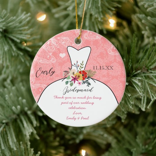 Weddenschap over bruidsmeisje - kies kleur keramisch ornament (Boom)