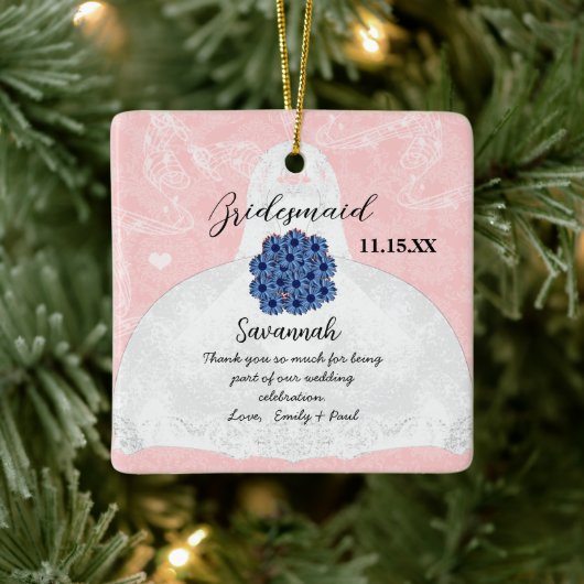 Weddenschap over bruidsmeisje - kies kleur keramisch ornament (Boom)