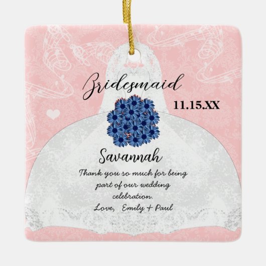 Weddenschap over bruidsmeisje - kies kleur keramisch ornament (Voorkant)