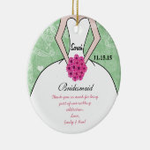 Weddenschap over bruidsmeisje - kies kleur keramisch ornament (Rechts)