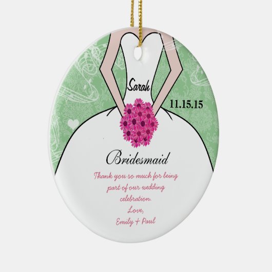 Weddenschap over bruidsmeisje - kies kleur keramisch ornament (Rechts)