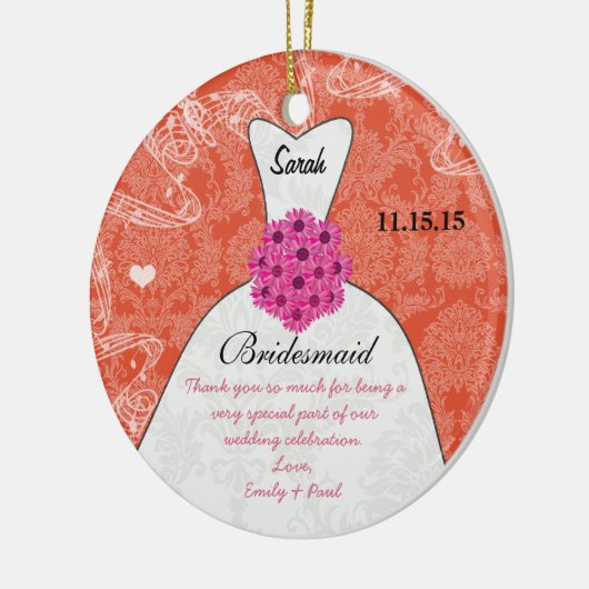 Weddenschap over bruidsmeisje - kies kleur keramisch ornament (Links)