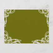 Weddenschap over Olijfgroen Uitnodiging Briefkaart (Achterkant)