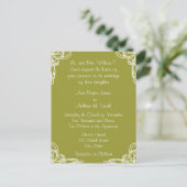 Weddenschap over Olijfgroen Uitnodiging Briefkaart (Staand voorkant)