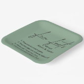 Weddenschap over Sage Green Papieren Bordje (Gebogen)