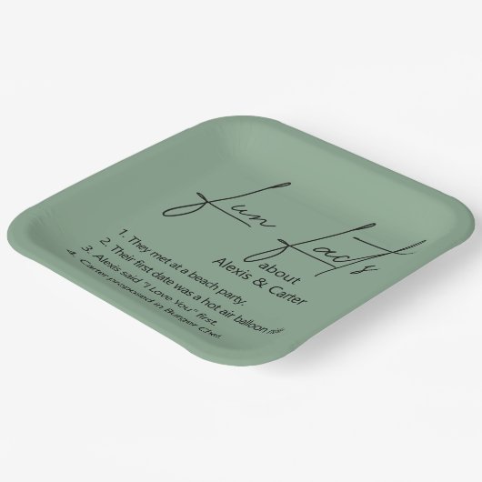 Weddenschap over Sage Green Papieren Bordje (Gebogen)